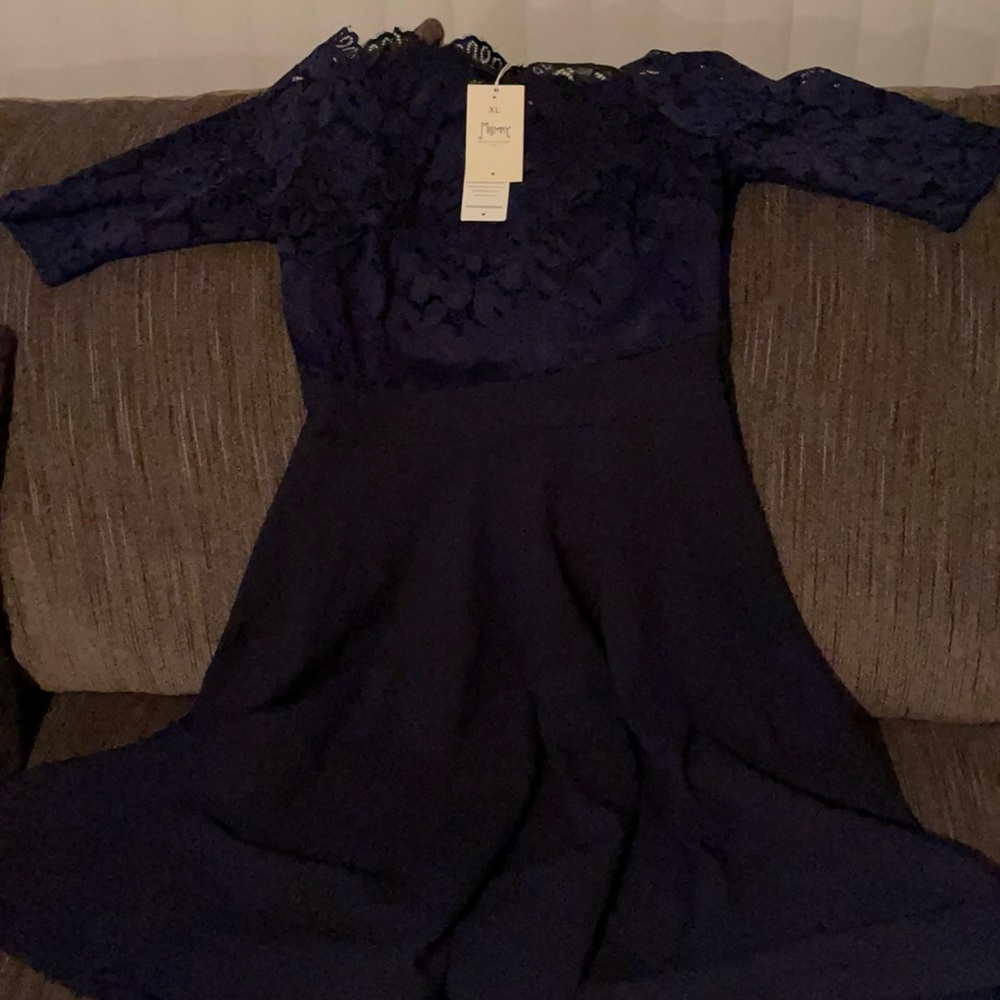 Navy Blue below the knee dress